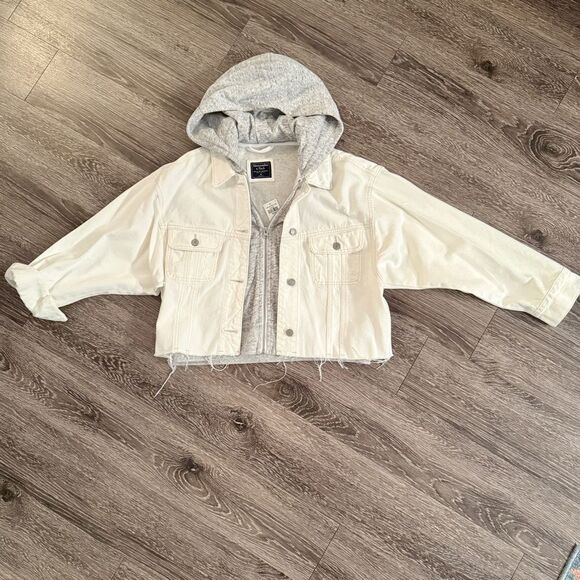 Abercrombie & Fitch Twofer Hoodie Denim Jacket New - Picture 1 of 6